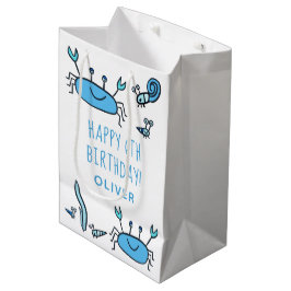 Cute Blue Crab Zee Animals Boy Happy Birthday Medium Cadeauzakje