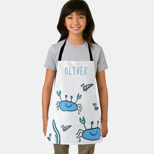 Cute Blue Crab Zee Animals Boy Name Schort (Insitu)