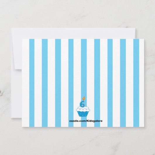 Cute Blue Cupcake Foto Hartelijk dank Kaart (Achterkant)