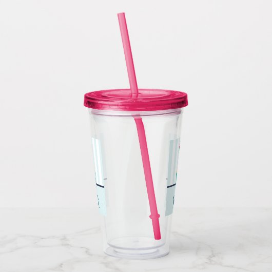 Cute Blue Cupcake met Kawaii Face Acryl Drinkbeker (Links)