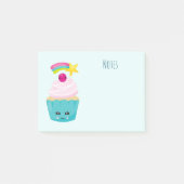 Cute Blue Cupcake met Kawaii Face Post-it® Notes (Voorkant)