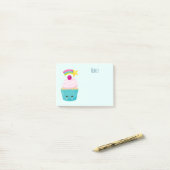 Cute Blue Cupcake met Kawaii Face Post-it® Notes (Op bureau)