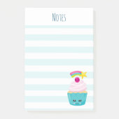 Cute Blue Cupcake met Kawaii Face Post-it® Notes (Voorkant)