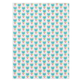 Cute Blue Cupcake met Kawaii Face Tafelkleed