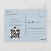 Cute Blue Cupcake QR Code Social Media Whimsical Briefkaart (Achterkant)