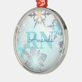 Cute Blue Custom Personalized Name RN Nurse Metalen Ornament (Links)