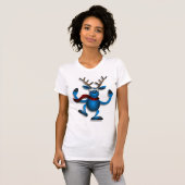Cute Blue Dansrenrenrenrenrenrenrendier T-shirt (Voorkant volledig)