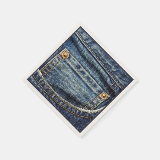Cute  Blue Denim Jeans Pocket Copper Studs Servet (Hoek)