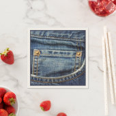 Cute  Blue Denim Jeans Pocket Copper Studs Servet (Insitu)