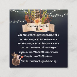 Cute Blue Design Vierkante Visitekaartje