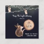 Cute Blue Design Vierkante Visitekaartje (Achterkant)