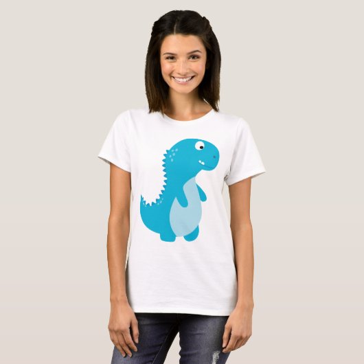 Cute blue Dino T-Shirt (Voorkant volledig)