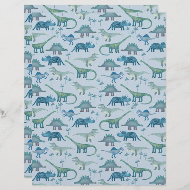 Cute Blue Dinosaur (Voorkant / Achterkant)