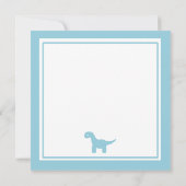 Cute Blue Dinosaur Baby shower Invitation Kaart (Achterkant)