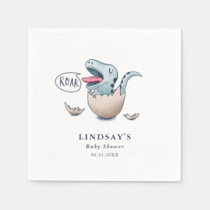 Cute Blue Dinosaur Boy Baby shower Servet