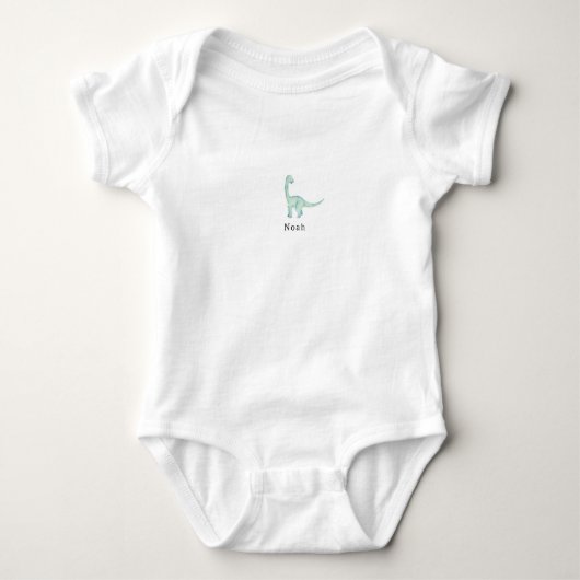 Cute Blue Dinosaur Mesozoic Dino Romper (Voorkant)