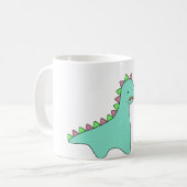 Cute Blue Dinosaur Mustache Koffiemok (Voorkant links)
