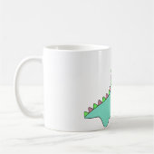Cute Blue Dinosaur Mustache Koffiemok (Links)