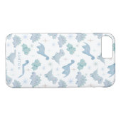 Cute Blue Dinosaur Pattern Boys Case-Mate iPhone Case (Achterkant (Horizontaal))