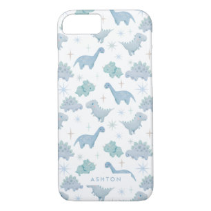 Cute Blue Dinosaur Pattern Boys iPhone 8/7 Hoesje