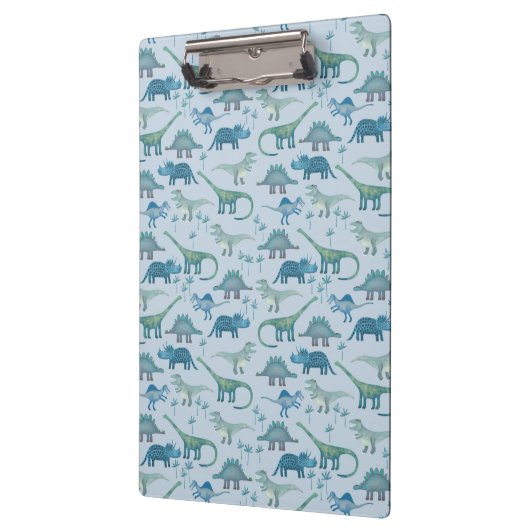 Cute Blue Dinosaur Pattern Klembord (Links)