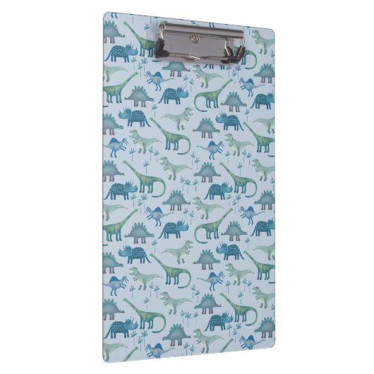 Cute Blue Dinosaur Pattern Klembord (Rechts)