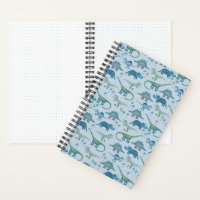 Cute Blue Dinosaur Pattern