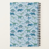Cute Blue Dinosaur Pattern Notitieboek (Achterkant)