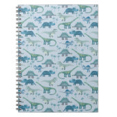 Cute Blue Dinosaur Pattern Notitieboek (Voorkant)