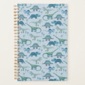 Cute Blue Dinosaur Pattern Planner (Voorkant)