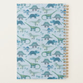 Cute Blue Dinosaur Pattern Planner (Achterkant)