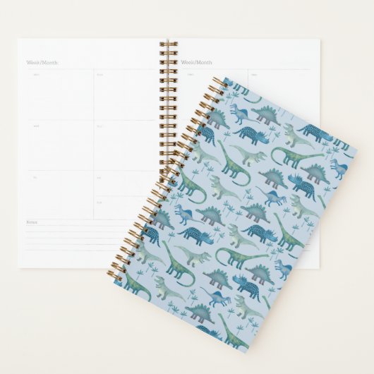 Cute Blue Dinosaur Pattern Planner (Display)