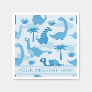 Cute Blue Dinosaurs Baby shower Servet