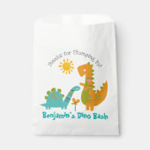 Cute Blue Dinosaurs Kawaii Boy Birthday Bedankt Bedankzakje (Voorkant)