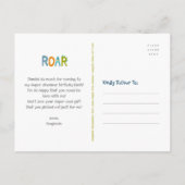 Cute Blue Dinosaurs Kawaii Boy Birthday Bedankt Briefkaart (Achterkant)