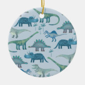 Cute Blue Dinosaurs Keramisch Ornament (Voorkant)