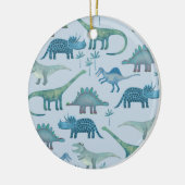 Cute Blue Dinosaurs Keramisch Ornament (Links)