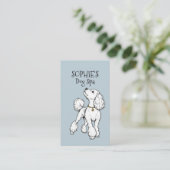 Cute Blue Dog Grooming Spa QR-code Visitekaartje (Staand voorkant)