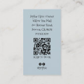 Cute Blue Dog Grooming Spa QR-code Visitekaartje (Achterkant)