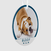 Cute Blue Dog of Pet Photo Ornament (voorkant)