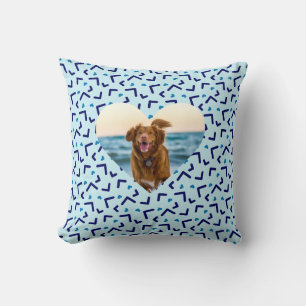 Cute Blue Dog Photo Custom Kussen