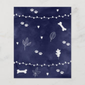Cute Blue Dog Walker Flyer met Swirls en banner (Achterkant)