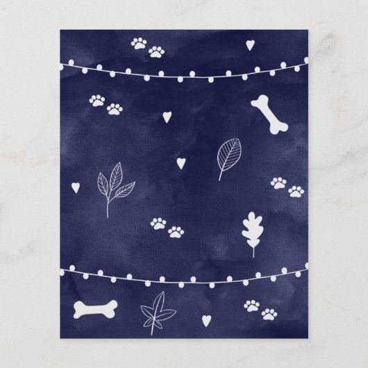 Cute Blue Dog Walker Flyer met Swirls en banner (Achterkant)