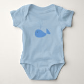 Cute Blue Dolphin Baby Jersey Bodysuit (Voorkant)