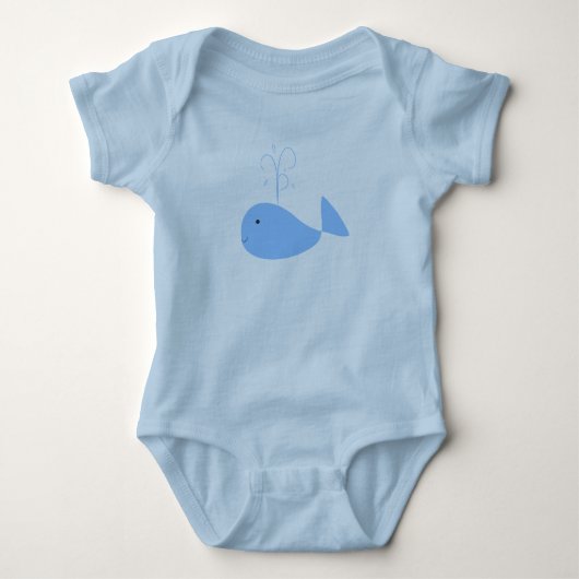 Cute Blue Dolphin Baby Jersey Bodysuit (Voorkant)