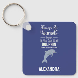 Cute Blue Dolphin Lovers Funny Ocean Sea Animal Sleutelhanger