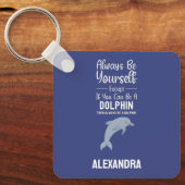 Cute Blue Dolphin Lovers Funny Ocean Sea Animal Sleutelhanger (Voorkant)