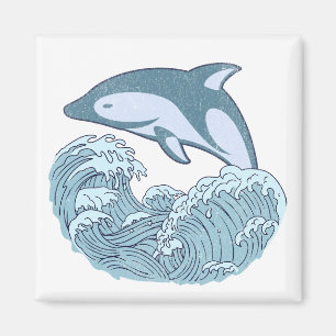 Cute blue dolphin magneet