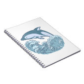 Cute blue dolphin notitieboek (Rechterzijde)