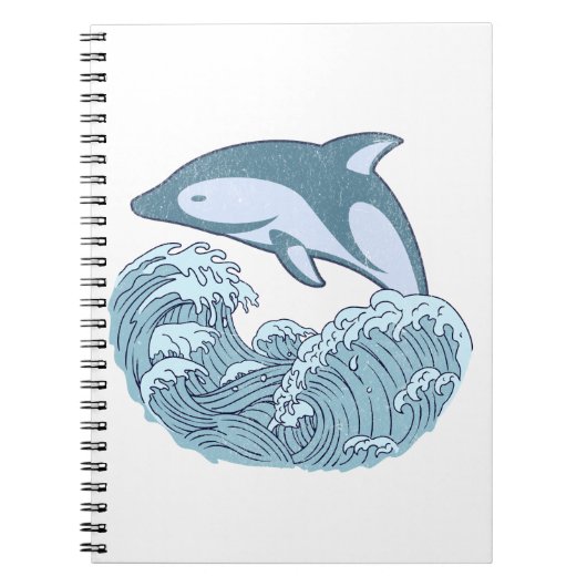 Cute blue dolphin notitieboek (Voorkant)